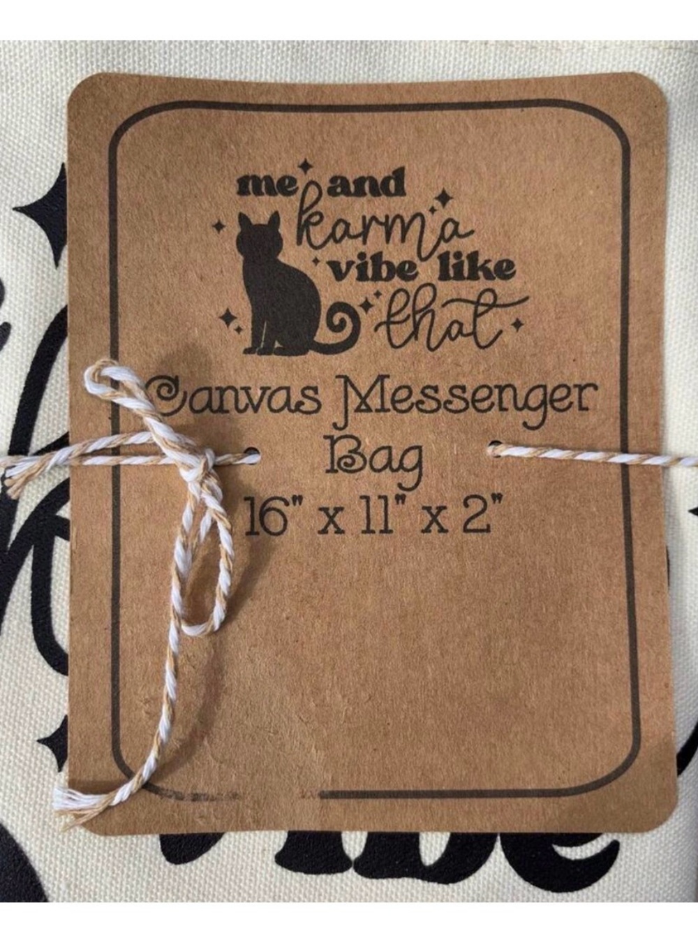 ๐ Canvas messenger tote bag 16x11x2 with handles and strap. Inside zipper pocket - Picture 6 of 6